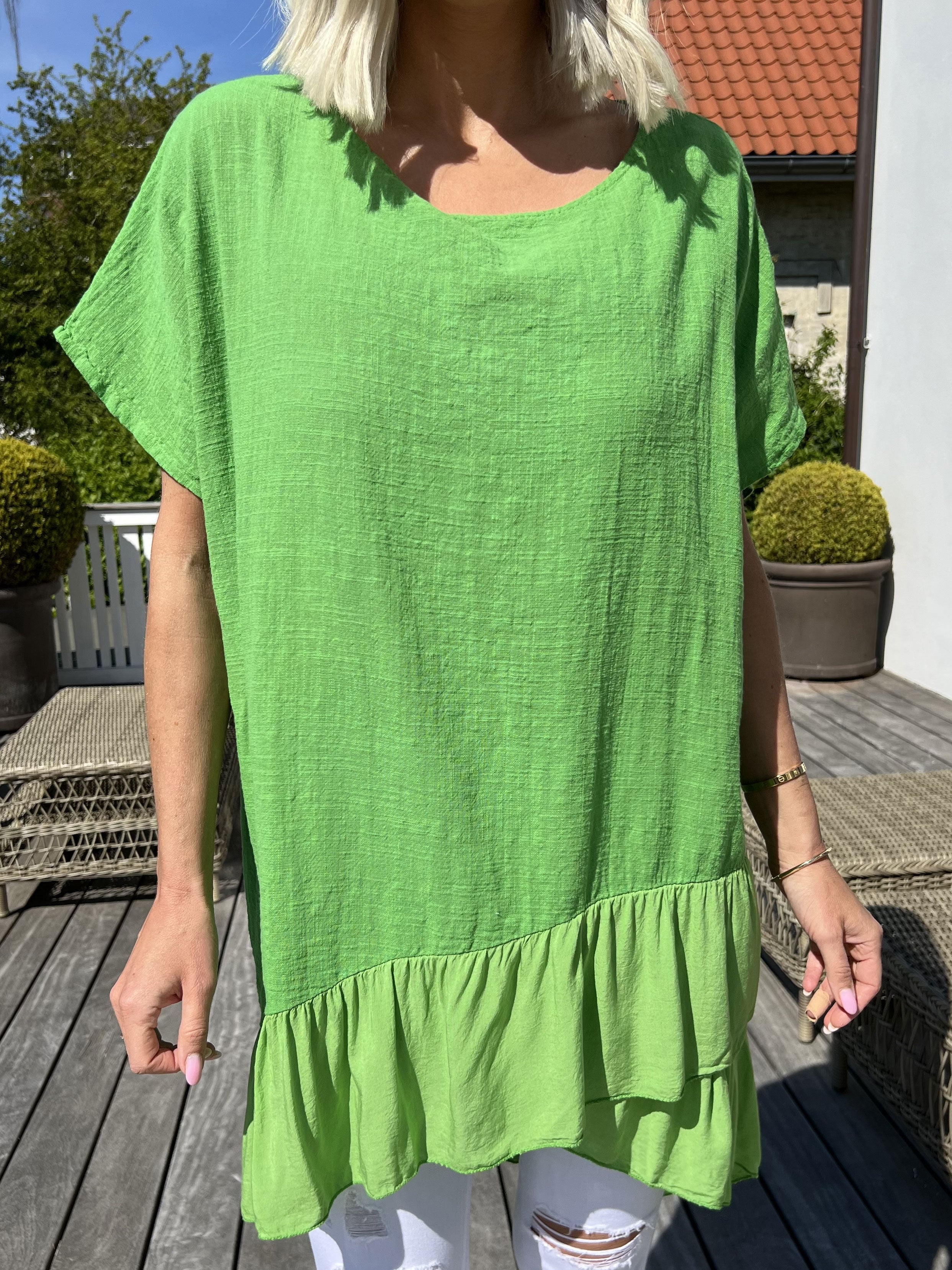 Elba - Tunika i forskudt længde med flæser